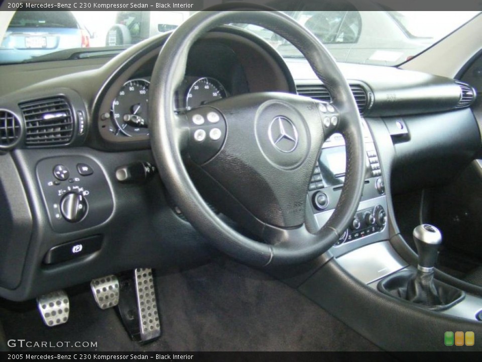 Black Interior Steering Wheel for the 2005 Mercedes-Benz C 230 Kompressor Sedan #28871625