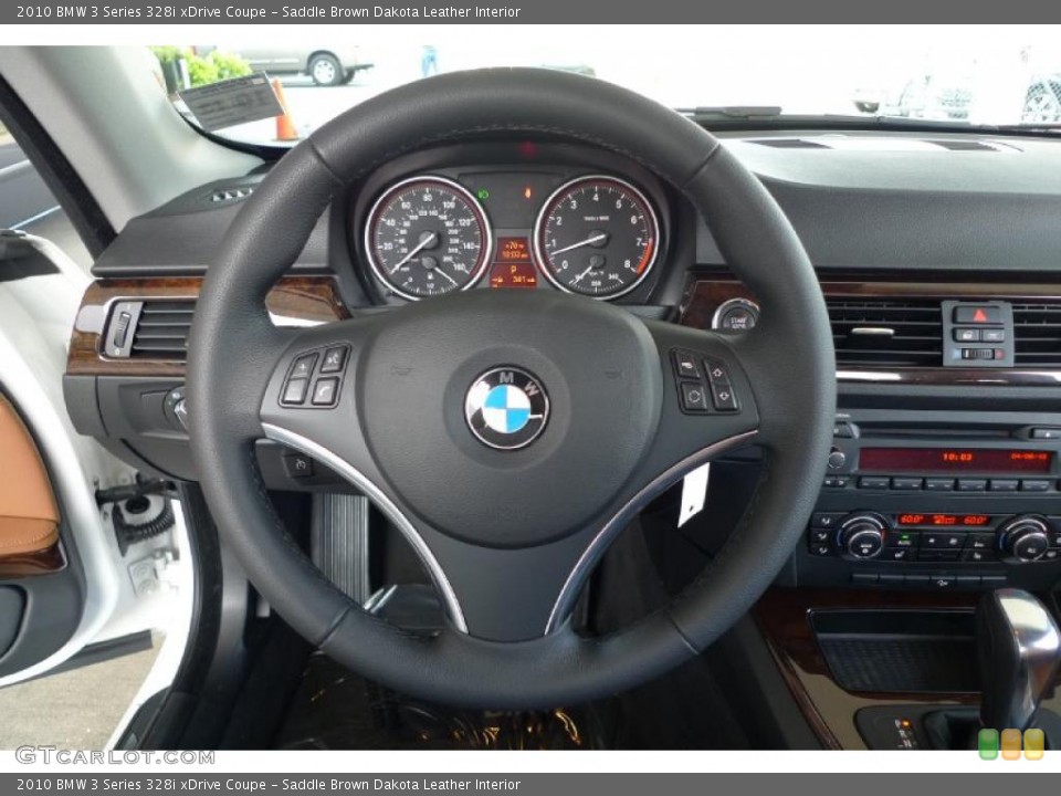 Saddle Brown Dakota Leather Interior Steering Wheel for the 2010 BMW 3 Series 328i xDrive Coupe #29189925