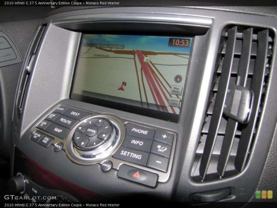 Monaco Red Interior Navigation for the 2010 Infiniti G 37 S Anniversary Edition Coupe #29245548