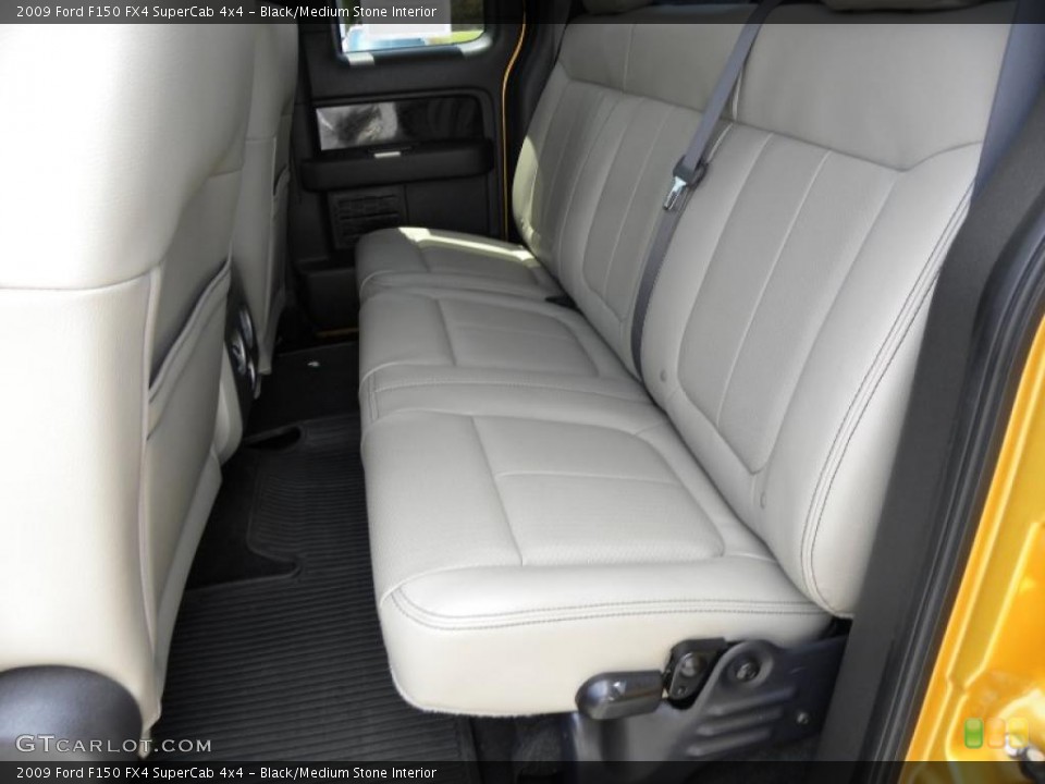 Black/Medium Stone Interior Rear Seat for the 2009 Ford F150 FX4 SuperCab 4x4 #29588810