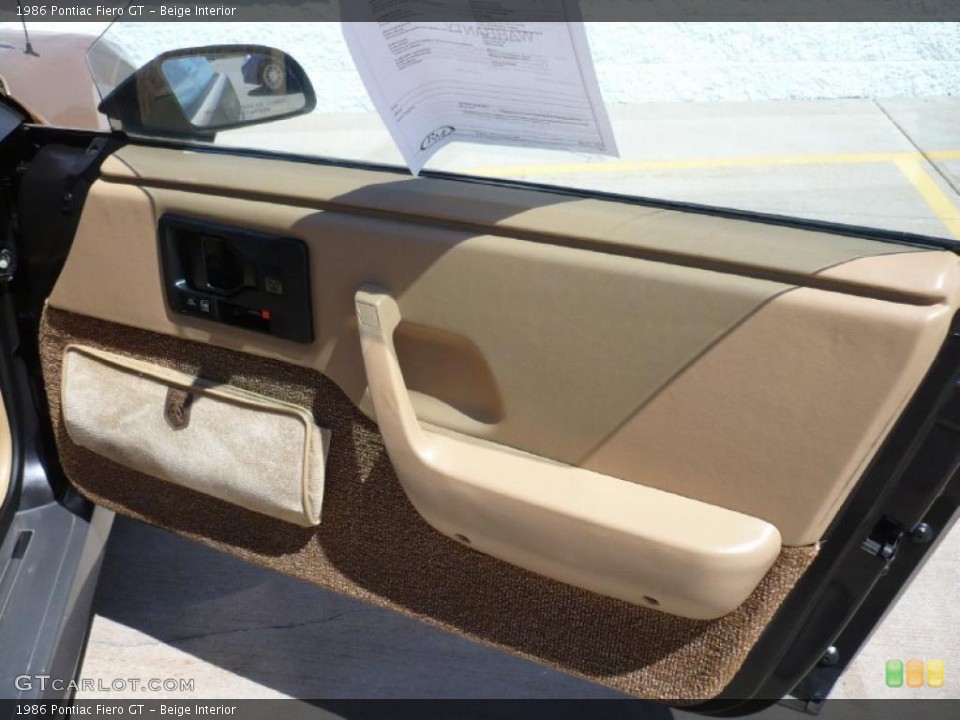 Beige Interior Door Panel for the 1986 Pontiac Fiero GT #29600726
