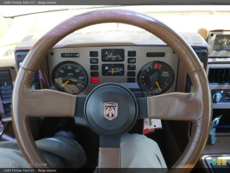 Beige Interior Steering Wheel for the 1986 Pontiac Fiero GT #29600958