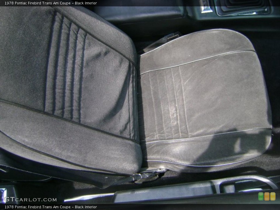 Black Interior Front Seat for the 1978 Pontiac Firebird Trans Am Coupe #30135980