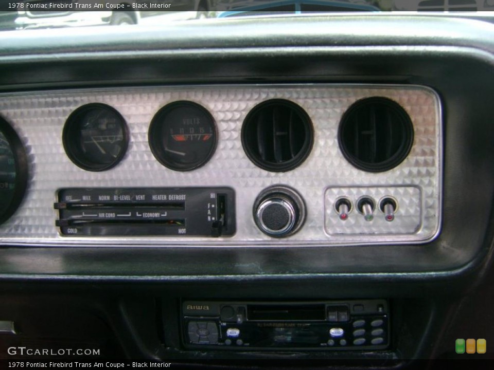 Black Interior Controls for the 1978 Pontiac Firebird Trans Am Coupe #30136060