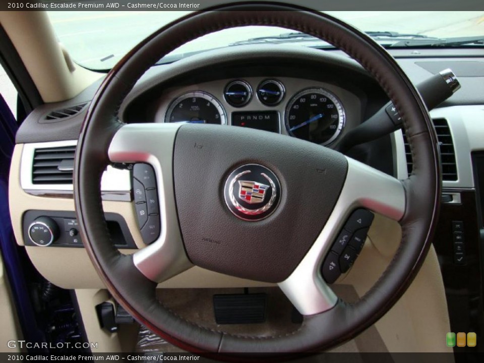 Cashmere/Cocoa Interior Steering Wheel for the 2010 Cadillac Escalade Premium AWD #30169962