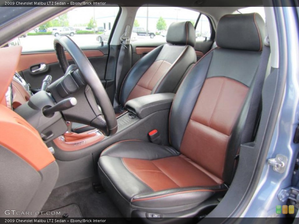 Ebony/Brick Interior Photo for the 2009 Chevrolet Malibu LTZ Sedan #32105563