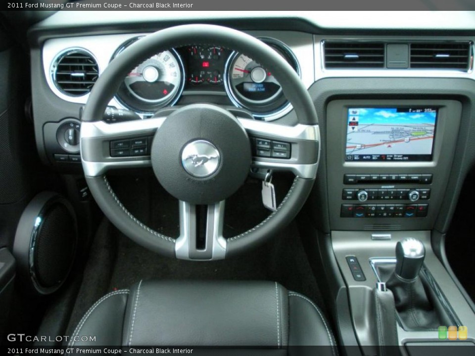 Charcoal Black Interior Steering Wheel for the 2011 Ford Mustang GT Premium Coupe #32170005