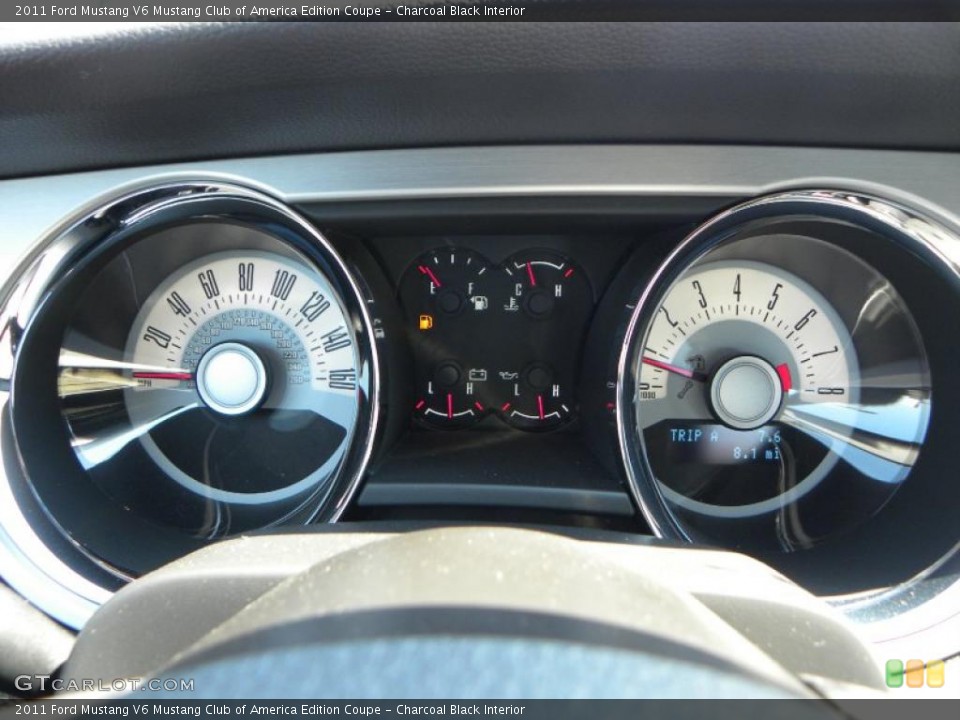 Charcoal Black Interior Gauges for the 2011 Ford Mustang V6 Mustang Club of America Edition Coupe #32371415