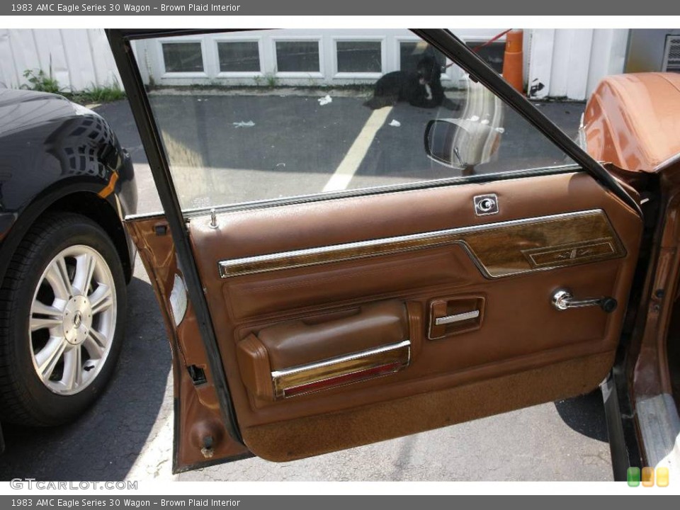 Brown Plaid Interior Door Panel for the 1983 AMC Eagle Series 30 Wagon #3238255