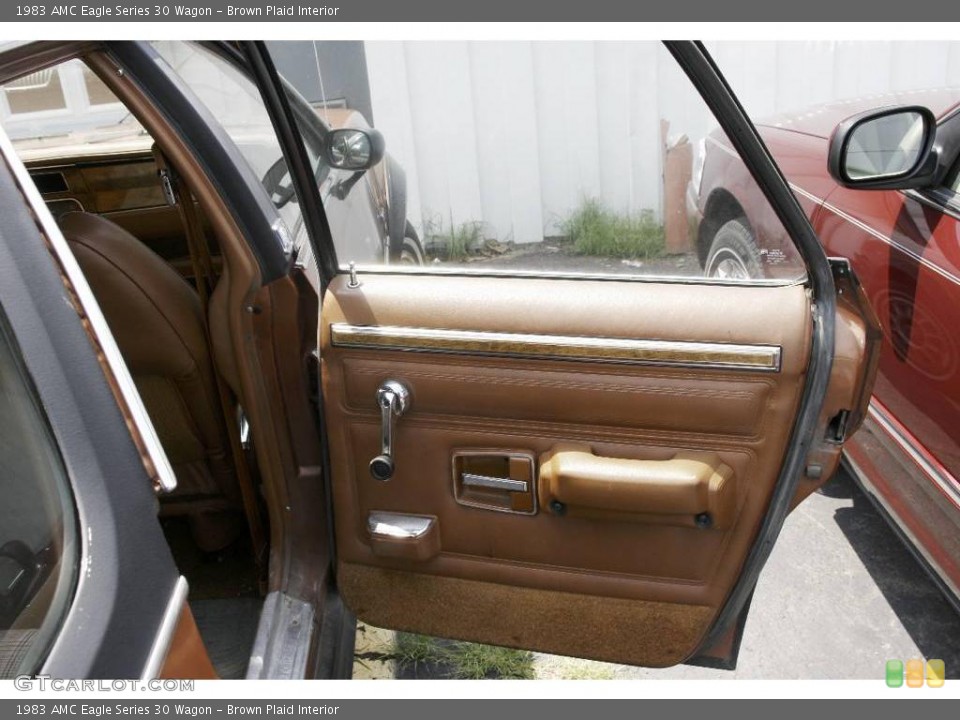 Brown Plaid Interior Door Panel for the 1983 AMC Eagle Series 30 Wagon #3238270