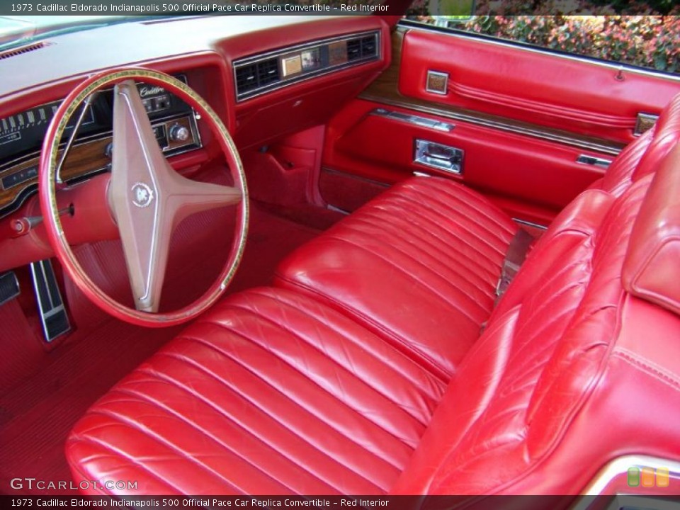 Red Interior Photo for the 1973 Cadillac Eldorado Indianapolis 500 Official Pace Car Replica Convertible #32410303