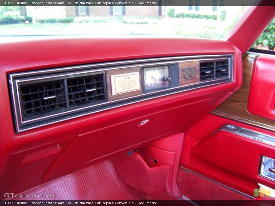 Red Interior Dashboard for the 1973 Cadillac Eldorado Indianapolis 500 Official Pace Car Replica Convertible #32410375