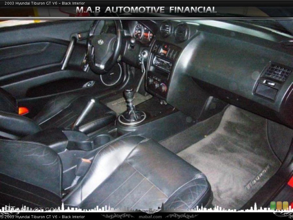 Black Interior Photo for the 2003 Hyundai Tiburon GT V6 #32612724