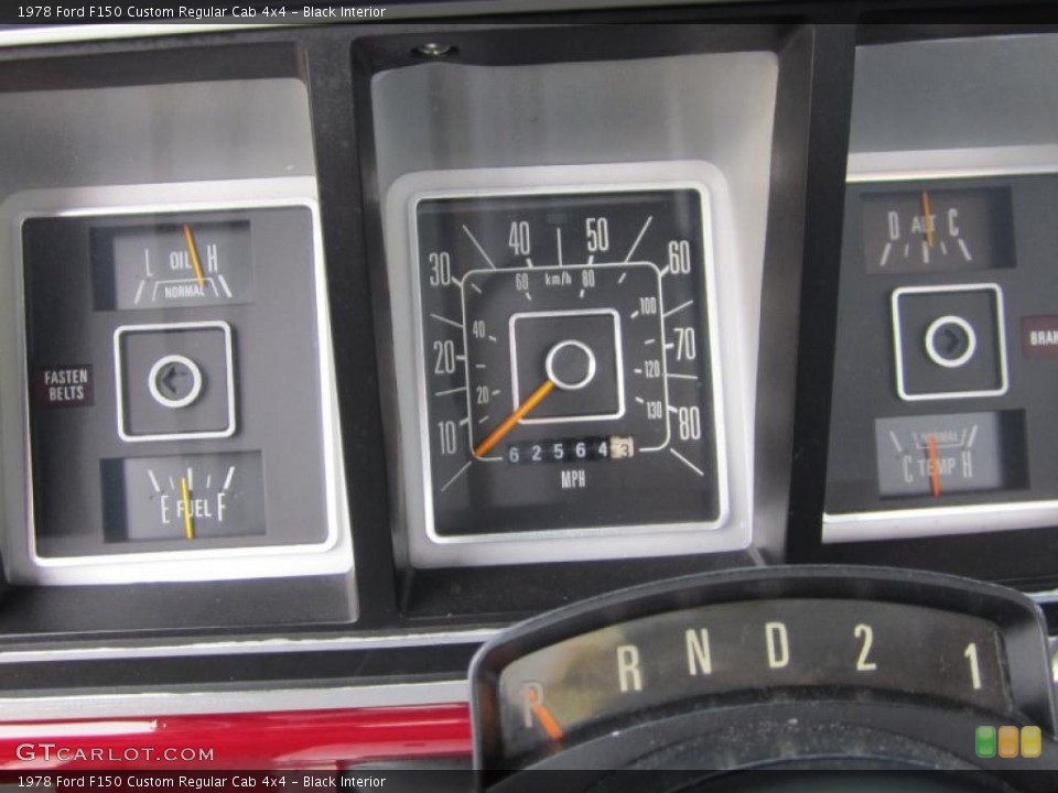Black Interior Gauges for the 1978 Ford F150 Custom Regular Cab 4x4 #33193820