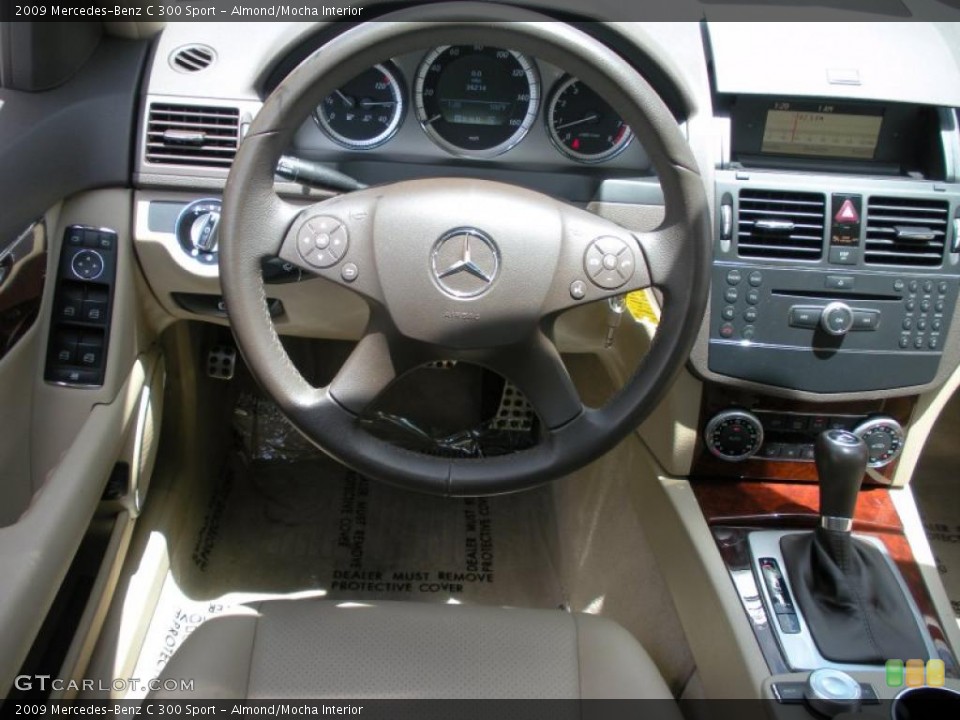 Almond/Mocha Interior Steering Wheel for the 2009 Mercedes-Benz C 300 Sport #33227216