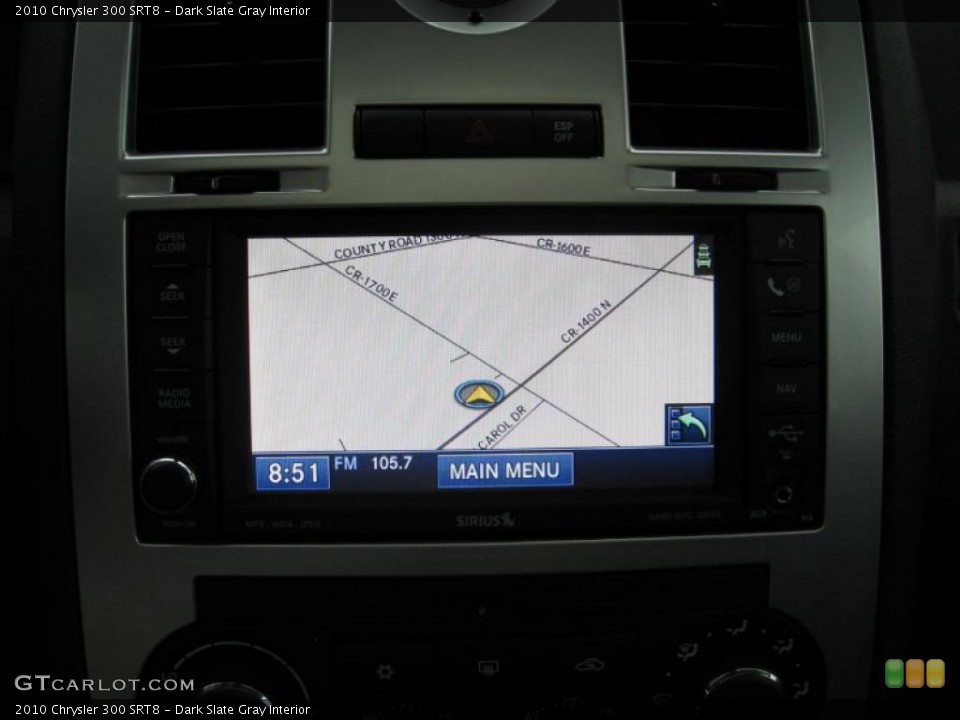 Dark Slate Gray Interior Navigation for the 2010 Chrysler 300 SRT8 #33243325