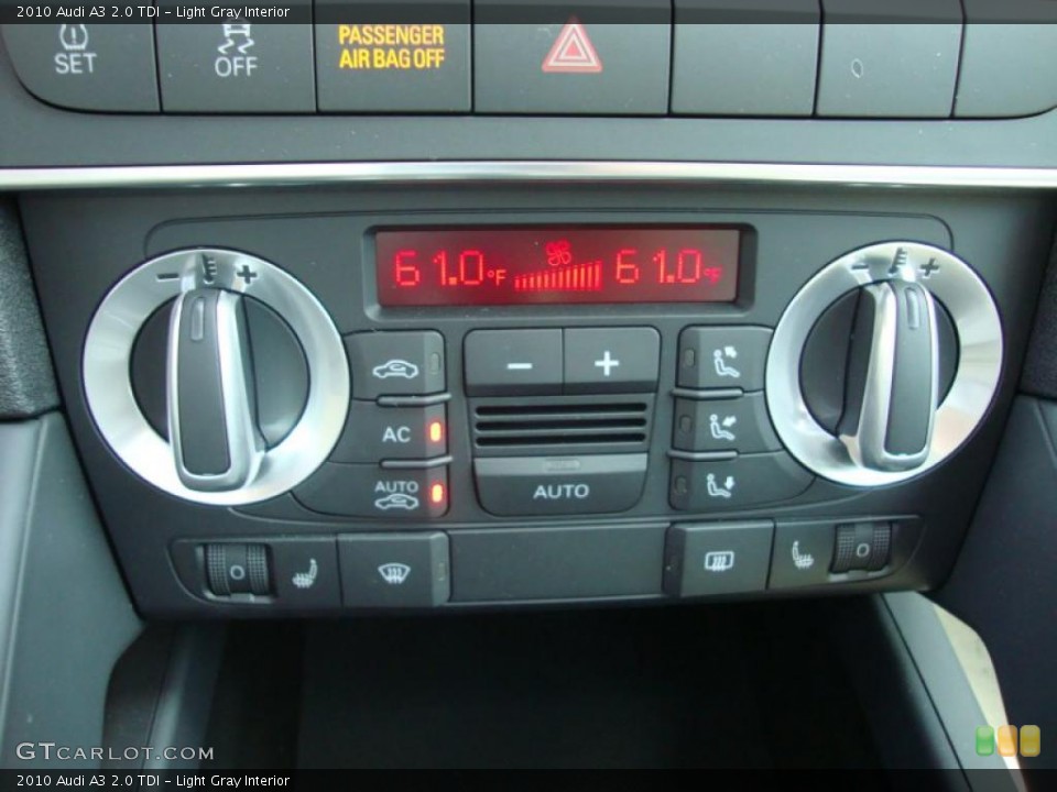 Light Gray Interior Controls for the 2010 Audi A3 2.0 TDI #33265077