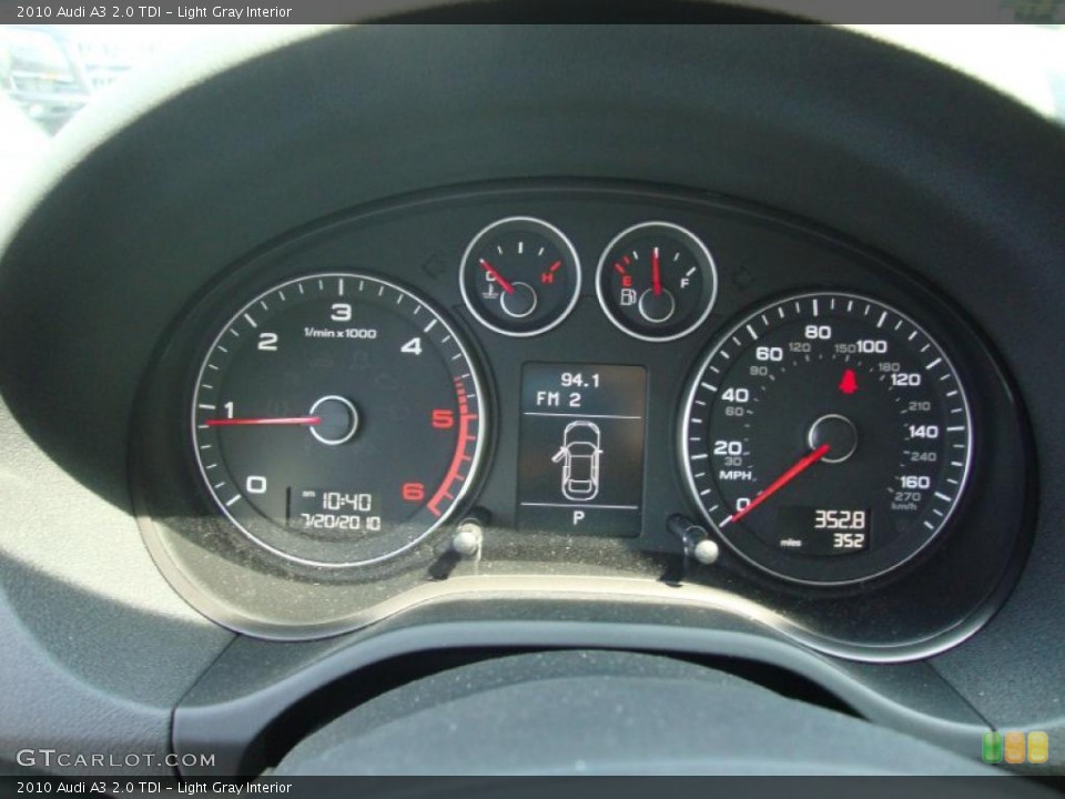 Light Gray Interior Gauges for the 2010 Audi A3 2.0 TDI #33265109