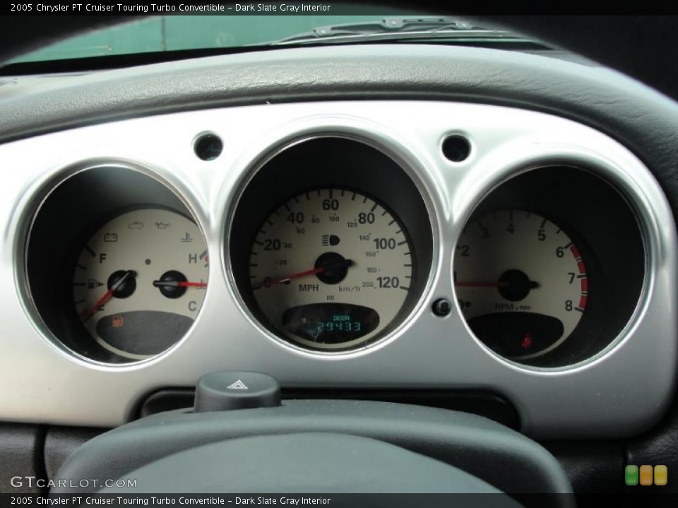 Dark Slate Gray Interior Gauges for the 2005 Chrysler PT Cruiser Touring Turbo Convertible #34231703