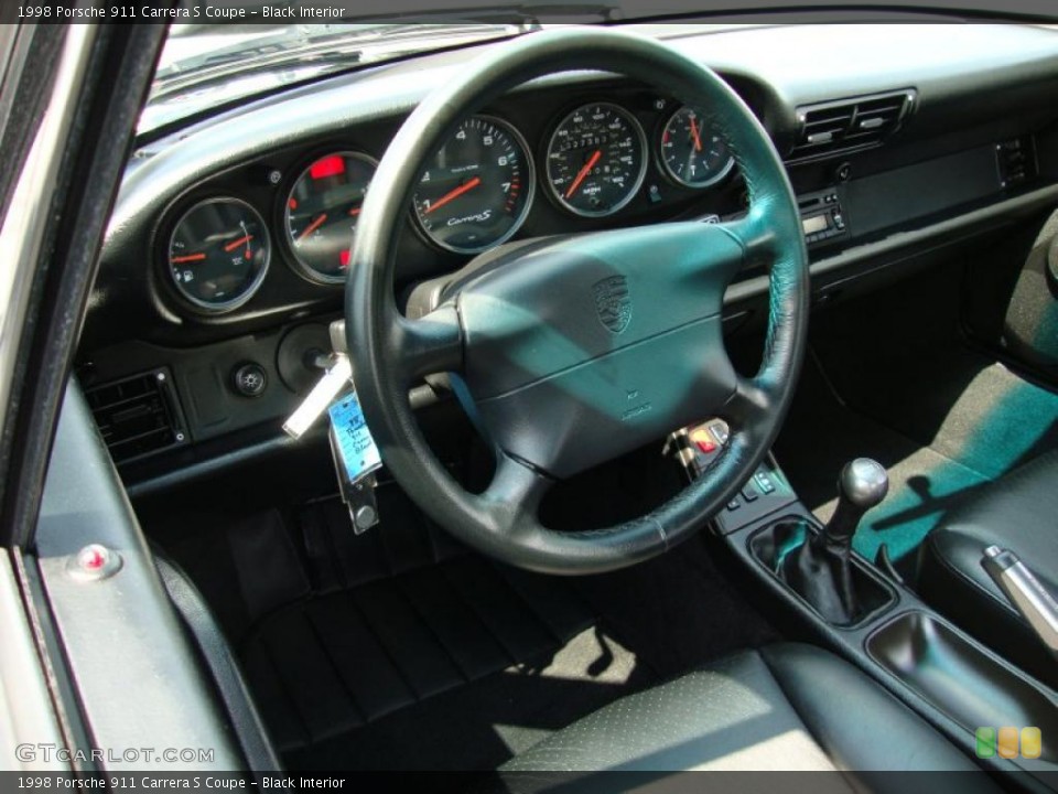 Black Interior Steering Wheel for the 1998 Porsche 911 Carrera S Coupe #34261508