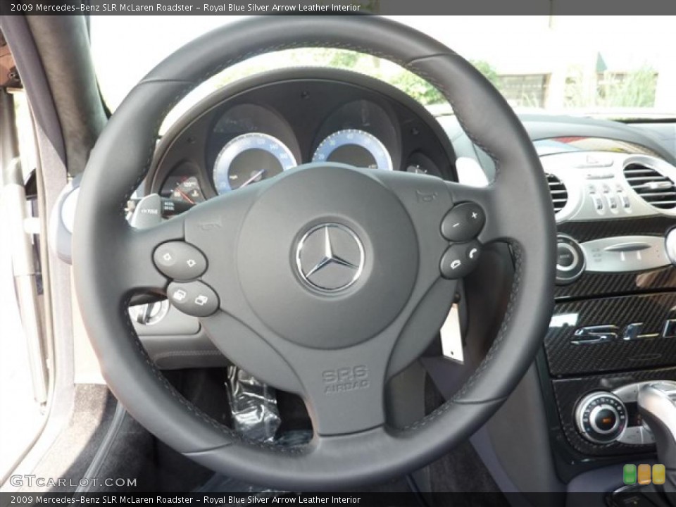 Royal Blue Silver Arrow Leather Interior Steering Wheel for the 2009 Mercedes-Benz SLR McLaren Roadster #34321550