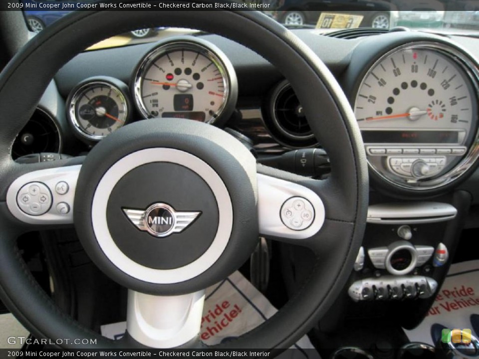 Checkered Carbon Black/Black Interior Steering Wheel for the 2009 Mini Cooper John Cooper Works Convertible #34335226