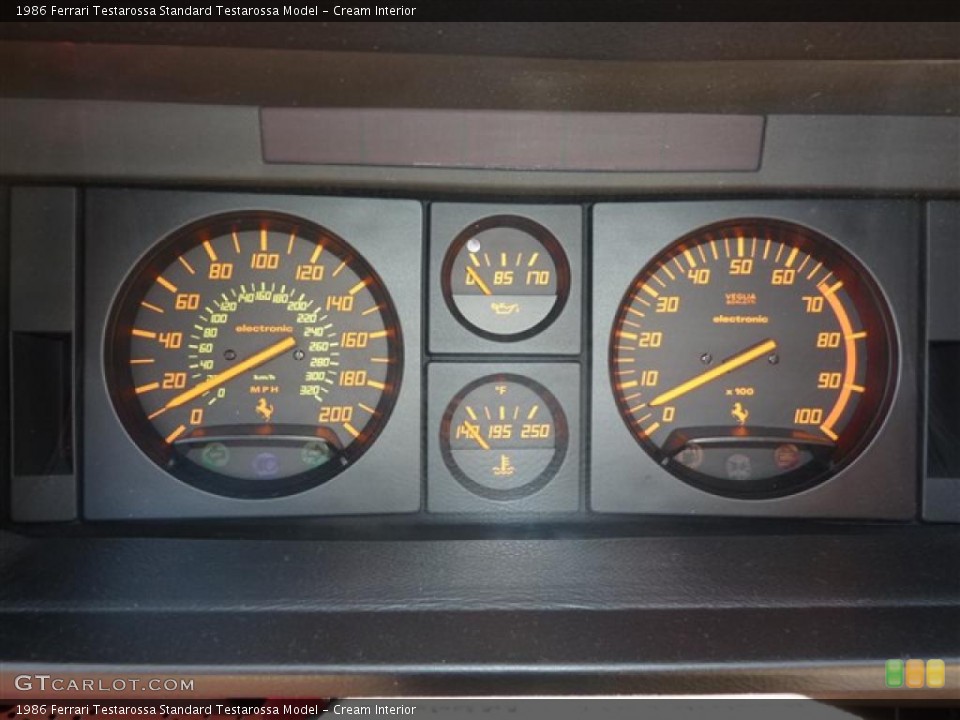 Cream Interior Gauges for the 1986 Ferrari Testarossa  #34393356
