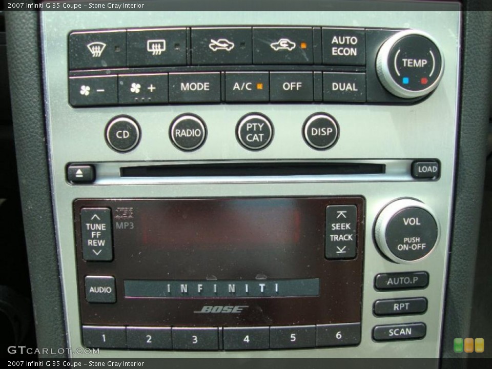 Stone Gray Interior Controls for the 2007 Infiniti G 35 Coupe #34510319