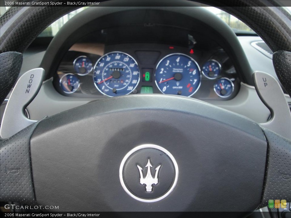Black/Gray Interior Steering Wheel for the 2006 Maserati GranSport Spyder #35056591