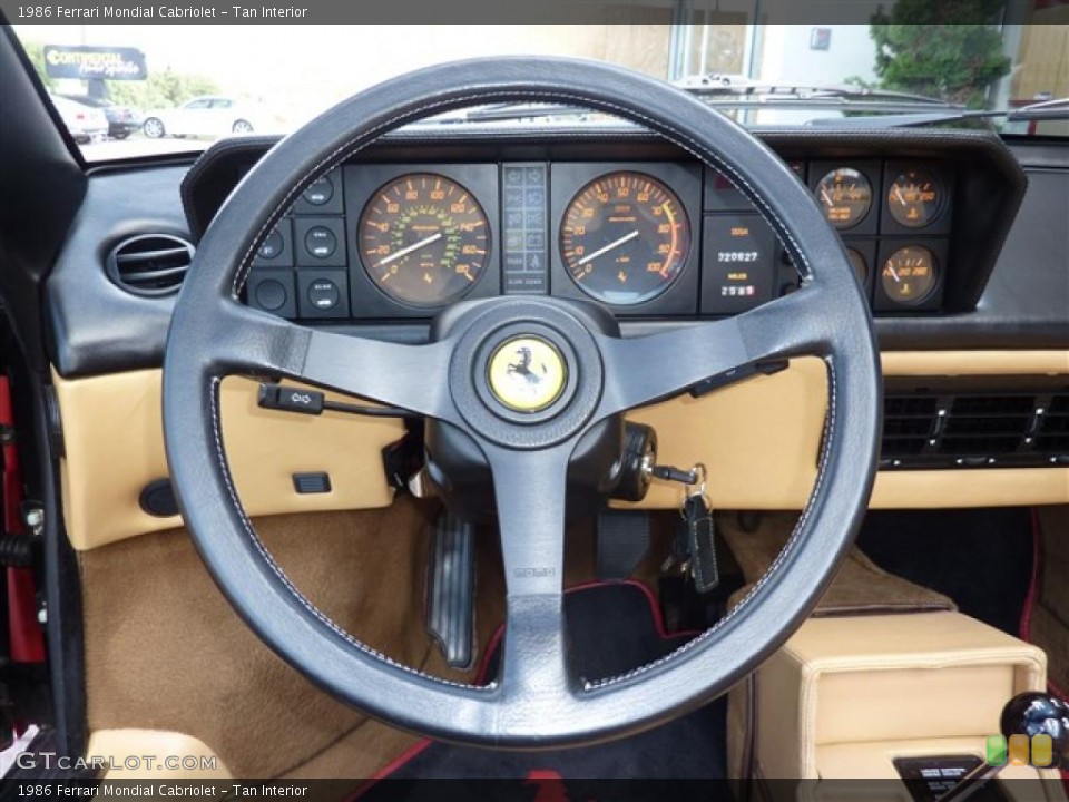 Tan Interior Steering Wheel for the 1986 Ferrari Mondial Cabriolet #35355217