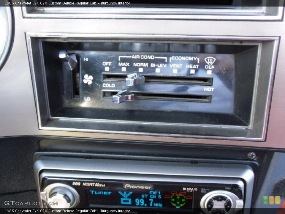 Burgundy Interior Controls for the 1986 Chevrolet C/K C20 Custom Deluxe Regular Cab #35625513
