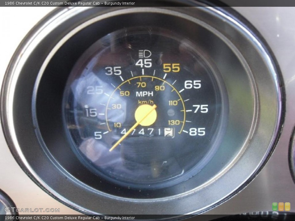 Burgundy Interior Gauges for the 1986 Chevrolet C/K C20 Custom Deluxe Regular Cab #35625537