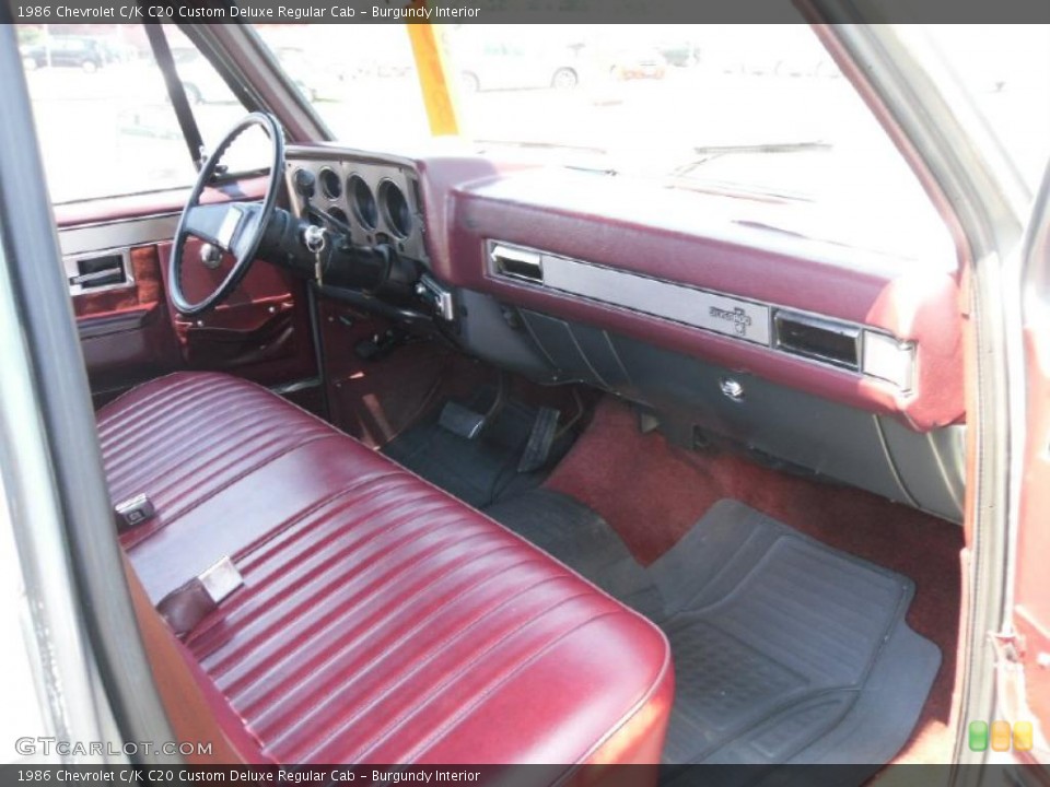 Burgundy Interior Prime Interior for the 1986 Chevrolet C/K C20 Custom Deluxe Regular Cab #35625621