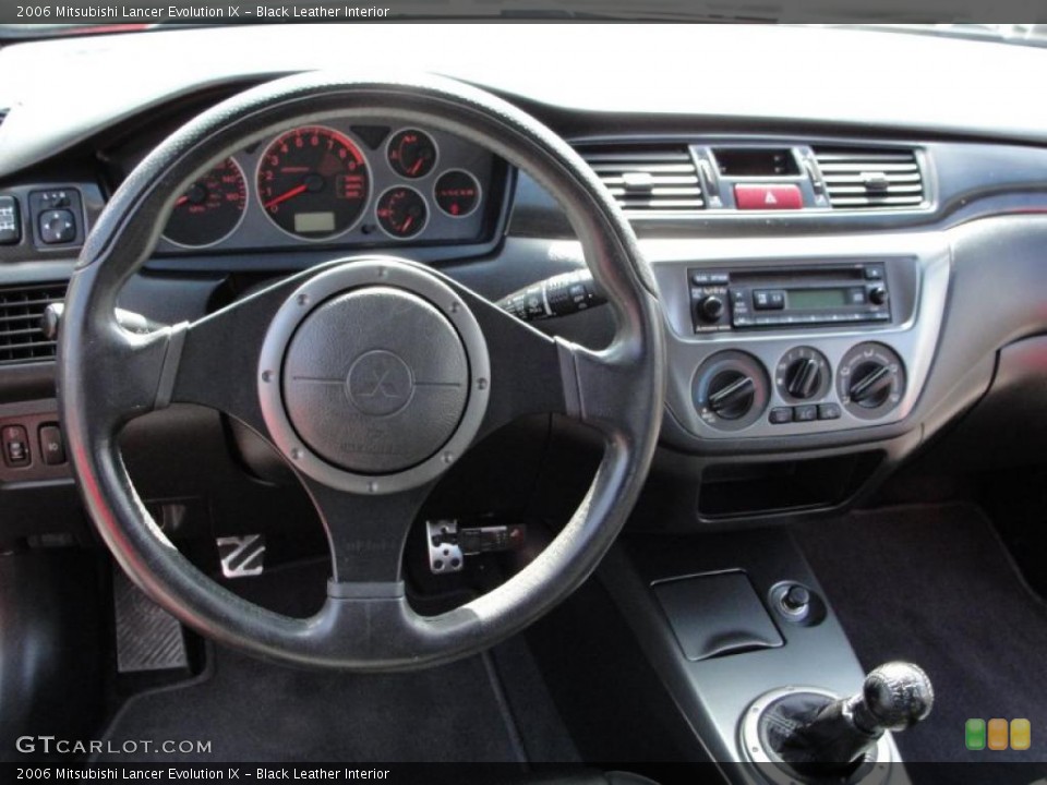 Black Leather Interior Steering Wheel for the 2006 Mitsubishi Lancer Evolution IX #36037969