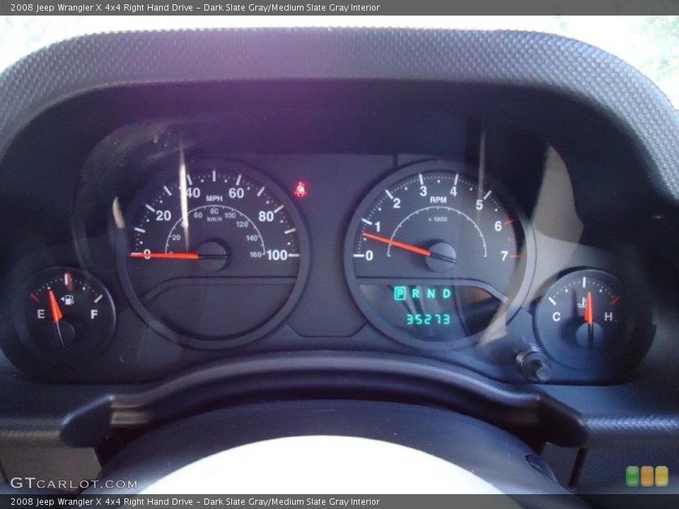Dark Slate Gray/Medium Slate Gray Interior Gauges for the 2008 Jeep Wrangler X 4x4 Right Hand Drive #36128943