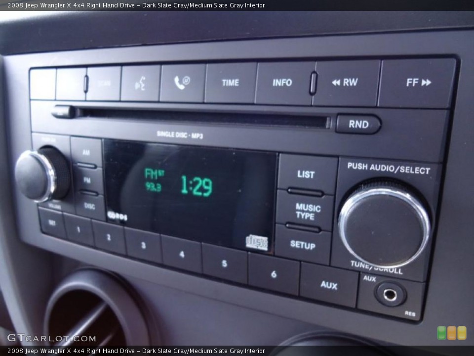 Dark Slate Gray/Medium Slate Gray Interior Audio System for the 2008 Jeep Wrangler X 4x4 Right Hand Drive #36128956