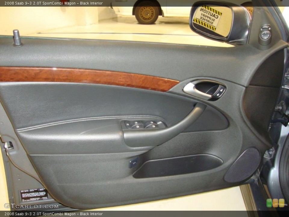 Black Interior Door Panel for the 2008 Saab 9-3 2.0T SportCombi Wagon #36542532