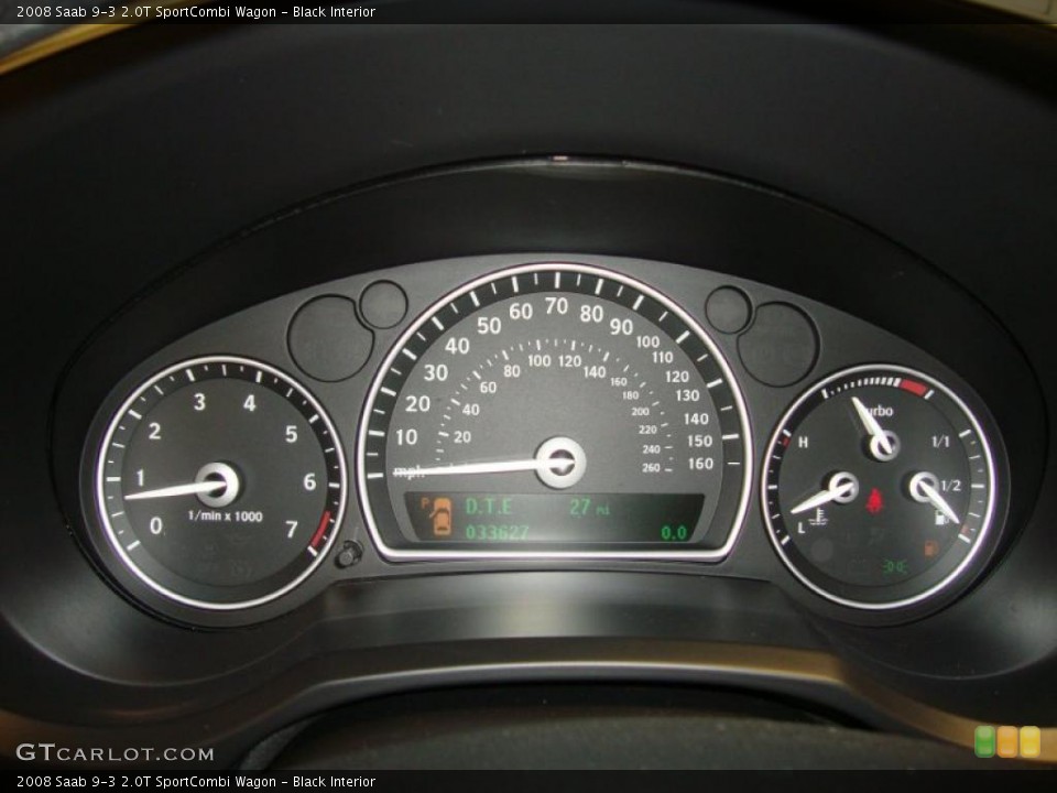 Black Interior Gauges for the 2008 Saab 9-3 2.0T SportCombi Wagon #36542776