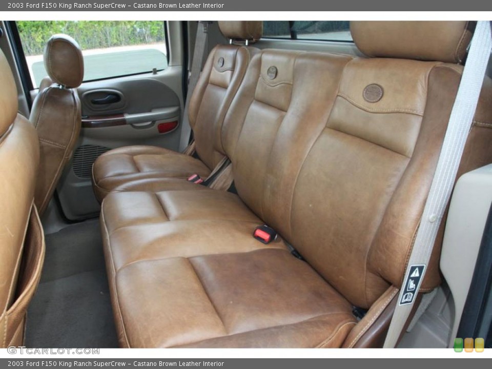 Castano Brown Leather Interior Rear Seat for the 2003 Ford F150 King Ranch SuperCrew #36605850