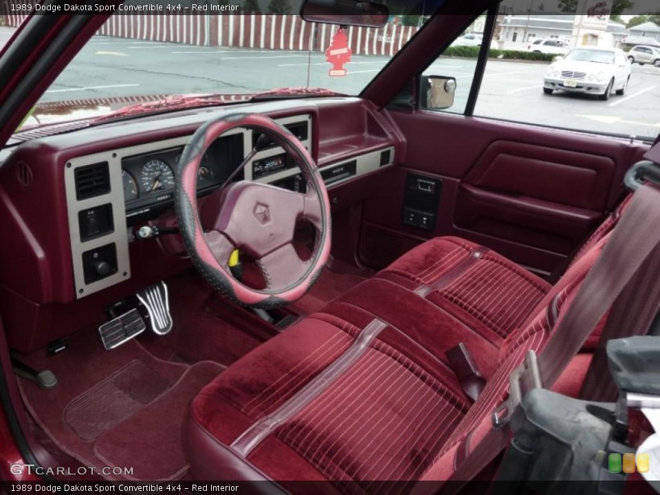 Red 1989 Dodge Dakota Interiors