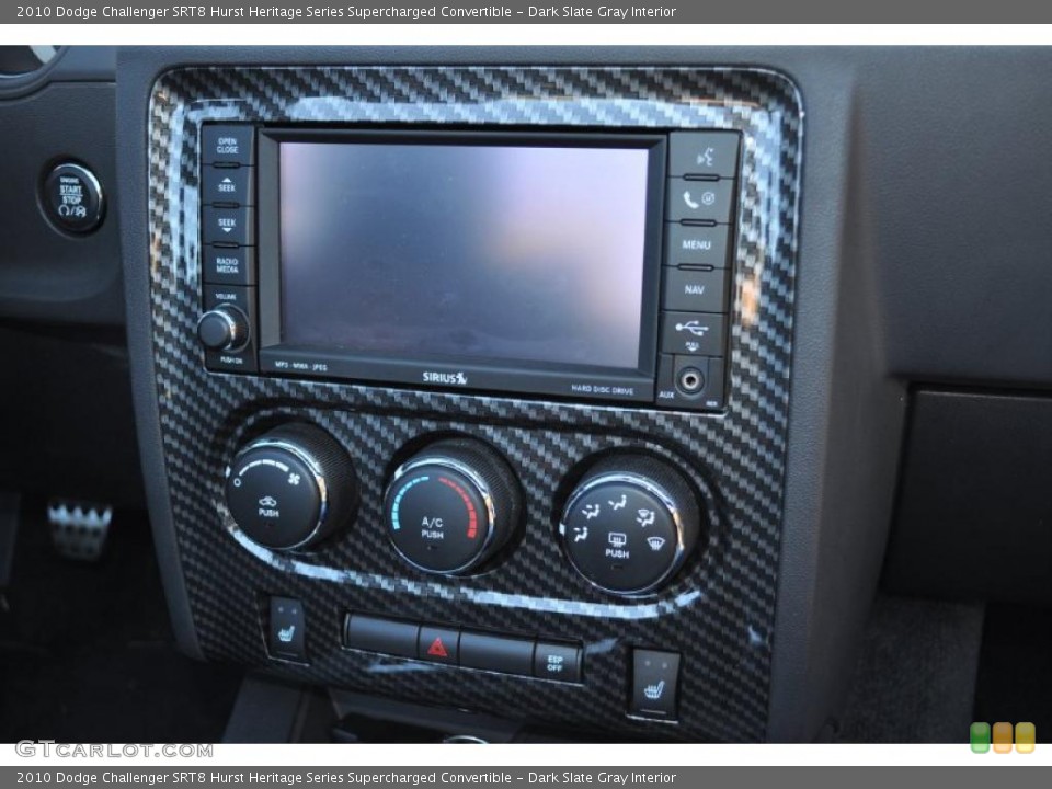 Dark Slate Gray Interior Navigation for the 2010 Dodge Challenger SRT8 Hurst Heritage Series Supercharged Convertible #36801405