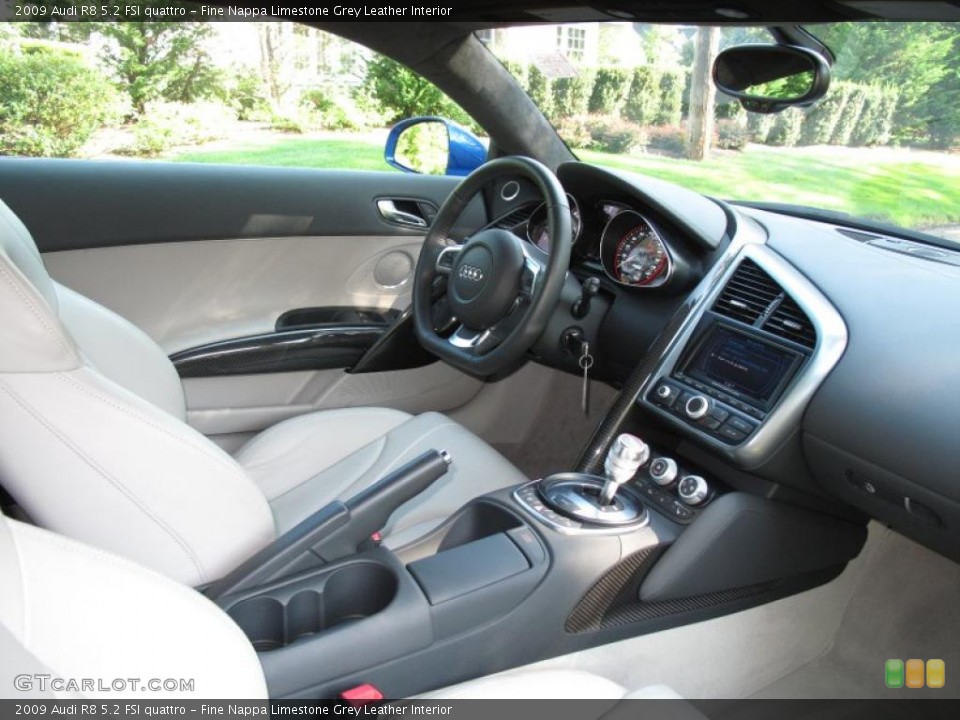 Fine Nappa Limestone Grey Leather Interior Dashboard for the 2009 Audi R8 5.2 FSI quattro #37003541