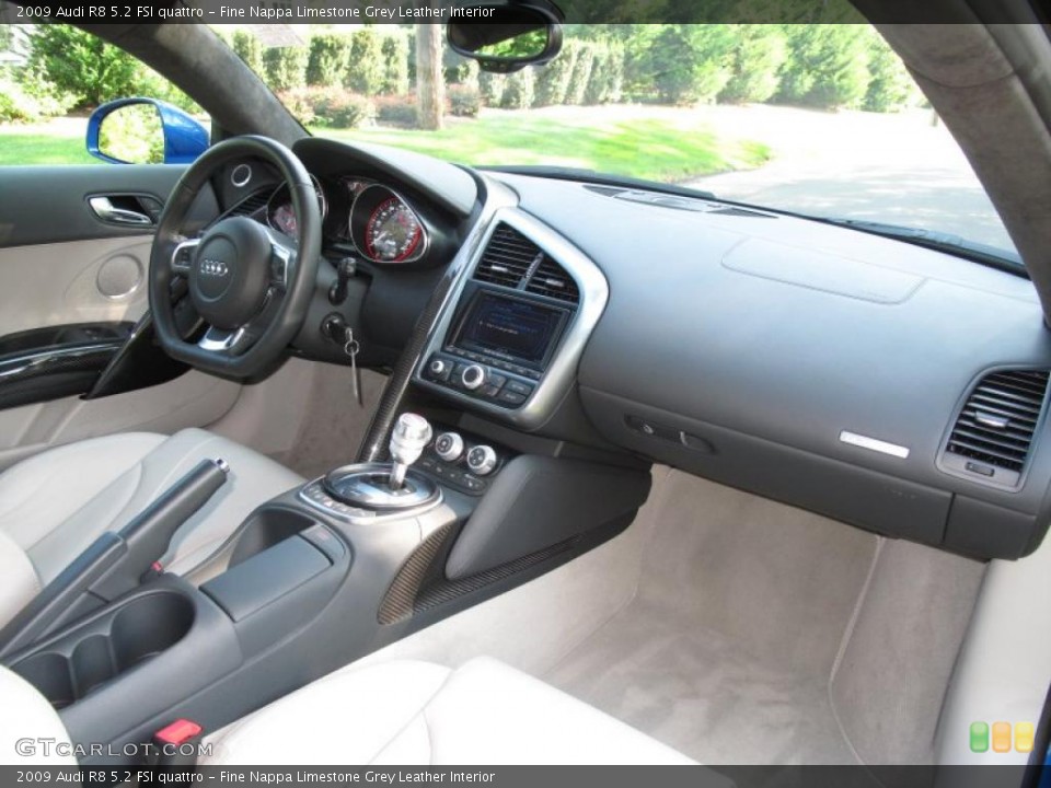 Fine Nappa Limestone Grey Leather Interior Dashboard for the 2009 Audi R8 5.2 FSI quattro #37003549