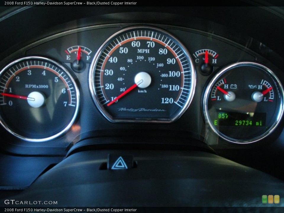 Black/Dusted Copper Interior Gauges for the 2008 Ford F150 Harley-Davidson SuperCrew #37024256