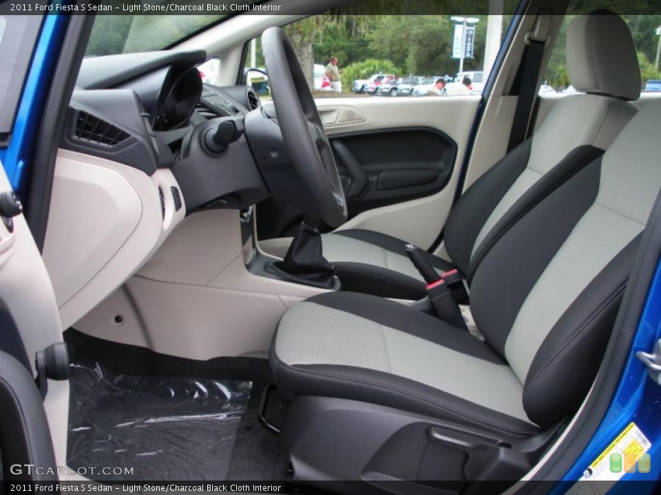 Light Stone/Charcoal Black Cloth Interior Photo for the 2011 Ford Fiesta S Sedan #37308645