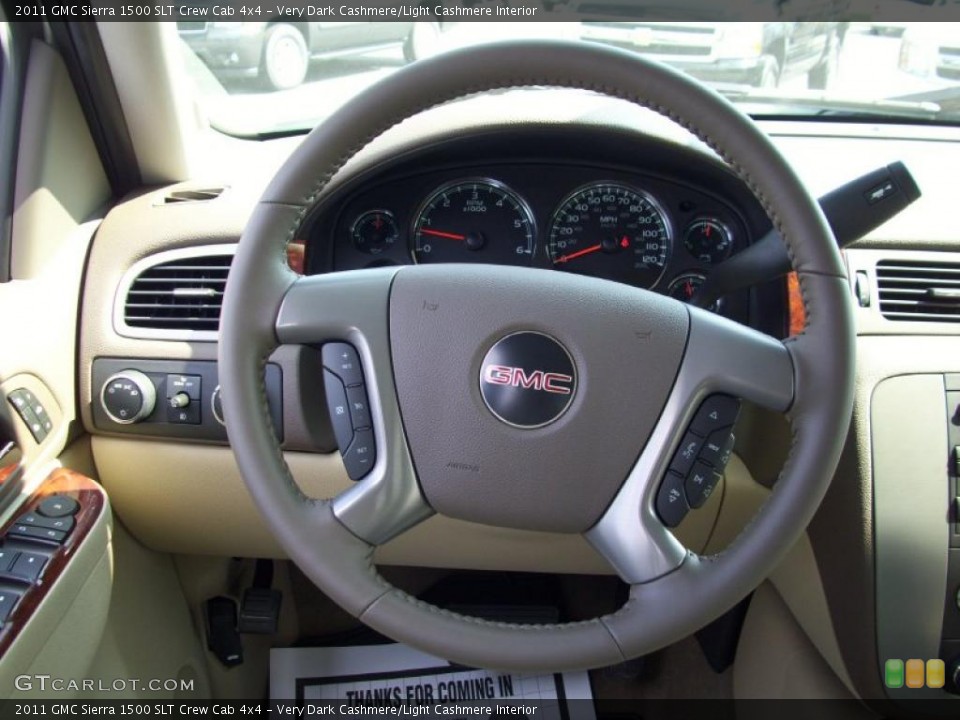 Very Dark Cashmere/Light Cashmere Interior Steering Wheel for the 2011 GMC Sierra 1500 SLT Crew Cab 4x4 #37340312