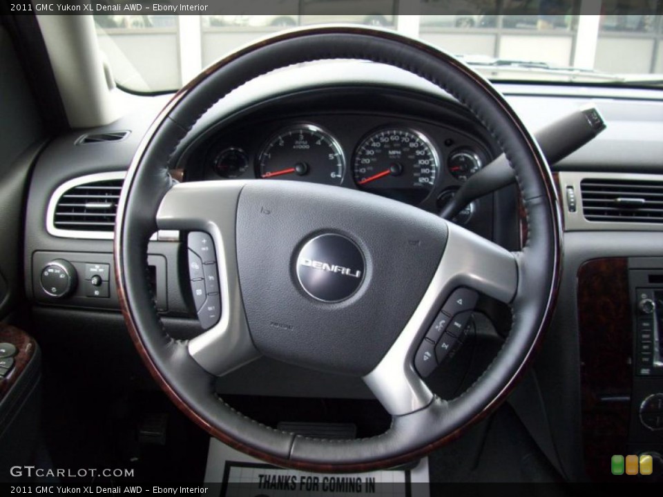 Ebony Interior Steering Wheel for the 2011 GMC Yukon XL Denali AWD #37340616