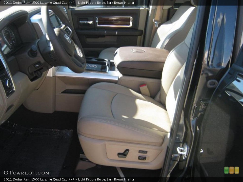 Light Pebble Beige/Bark Brown Interior Photo for the 2011 Dodge Ram 1500 Laramie Quad Cab 4x4 #37350068