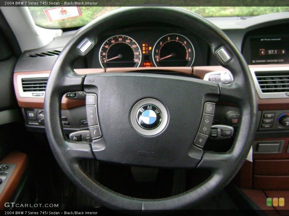 Black/Black Interior Steering Wheel for the 2004 BMW 7 Series 745i Sedan #37420207