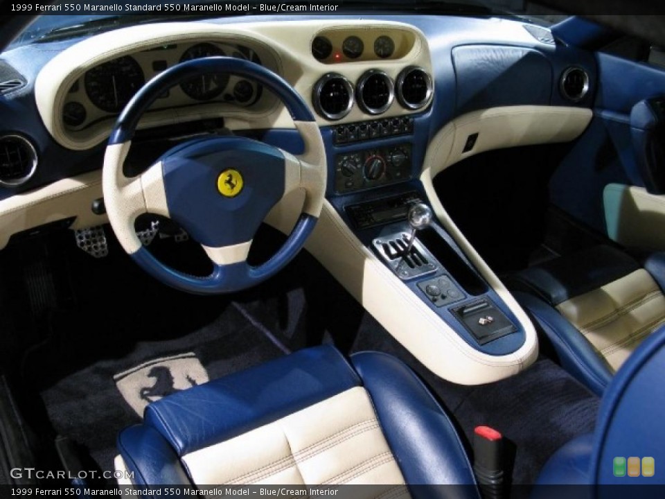 Blue/Cream Interior Photo for the 1999 Ferrari 550 Maranello  #37429586